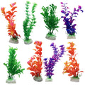 10 Pack 8"Aquarium Fish Tank Plastic Plants