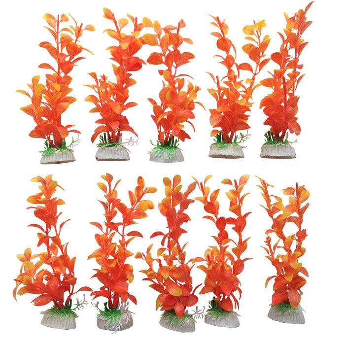 10 Pack 8"Aquarium Fish Tank Plastic Plants