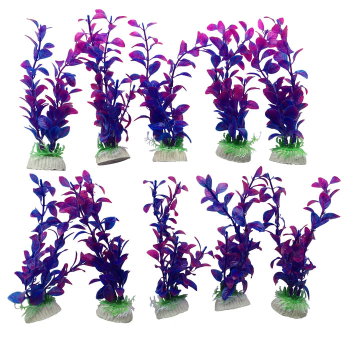 10 Pack 8"Aquarium Fish Tank Plastic Plants