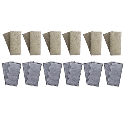 12 x Fluval U2 Compatible Plain Foam and 12 x Compatible Polycarbon Filter Cartridges