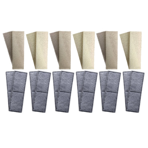 12 x Fluval U3 Compatible Plain Foam and 12 x Compatible Polycarbon Filter Cartridges