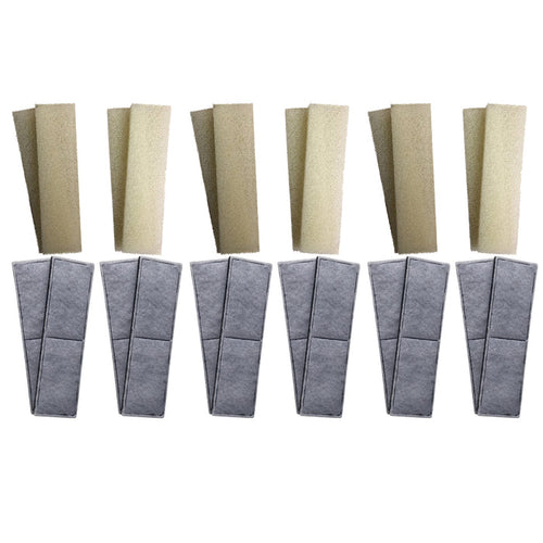 12 x Fluval U4 Compatible Plain Foam and 12 x Compatible Polycarbon Filter Cartridges