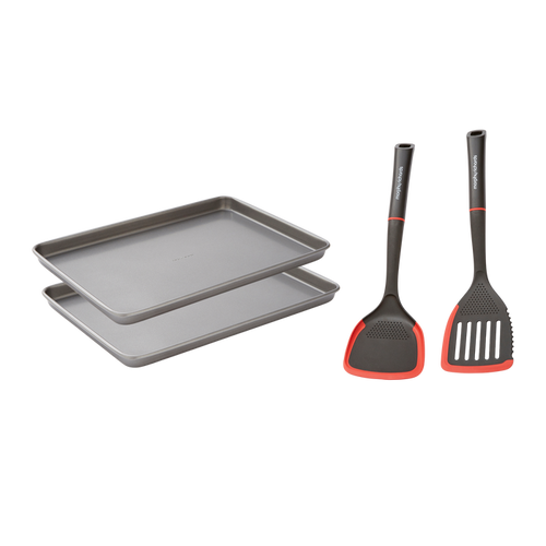 15"x10" Oven Tray Set and Slotted and Solid Turner Set