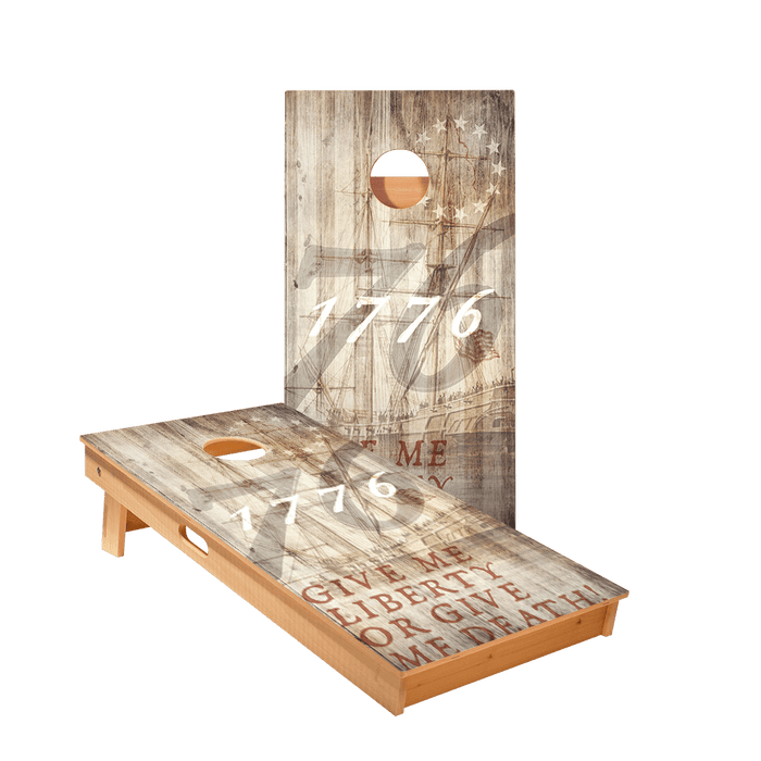1776 Tan Star Cornhole Boards - ACA - 000173 | American Cornhole Association