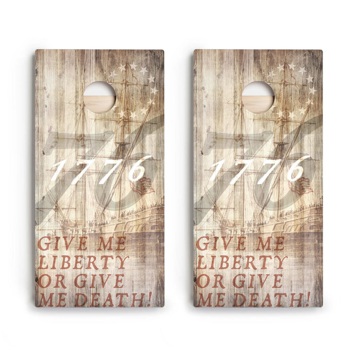 1776 Tan Star Cornhole Boards - ACA - 000173 | American Cornhole Association