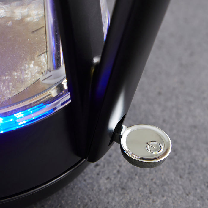 Close-up of a kettle on/off switch