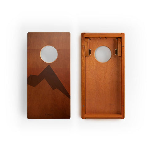 1ft x 2ft Graphic Wood Travel Cornhole Set | Modern Angle Collection - Retro Elakai EGCH12P-00-WB | American Cornhole Association