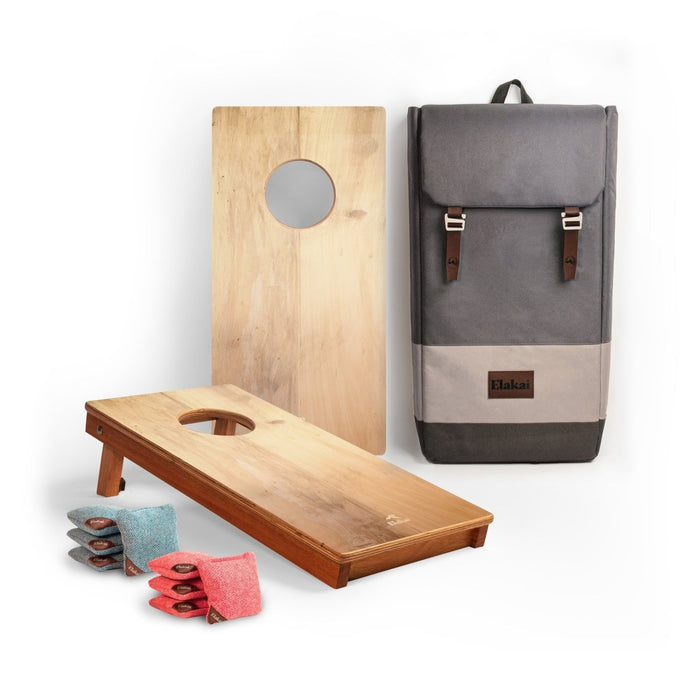 1ft x 2ft Graphic Wood Travel Cornhole Set | Organic Wood Pattern Collection - light beachwood EGCH12P-64-WB | American Cornhole Association