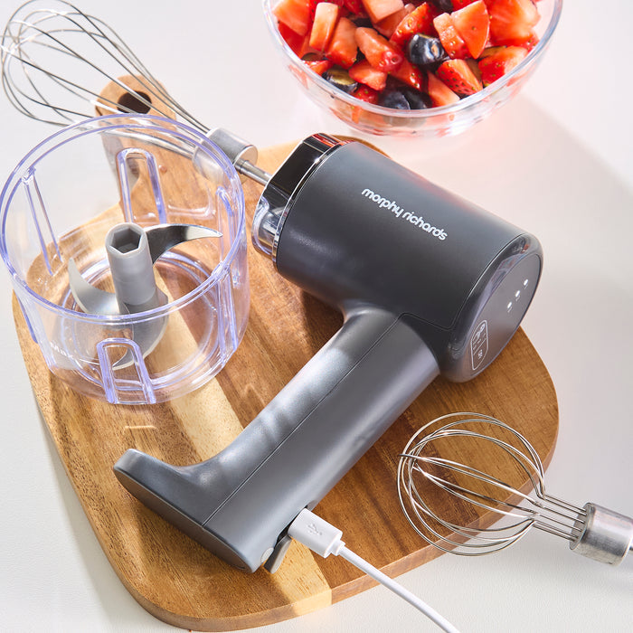 2-in-1 Rechargeable Cordless Hand Mixer & Chopper