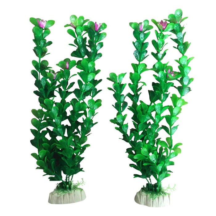 2 x 12" Dark Green Aquarium Plastic Plants Decoration Type 1
