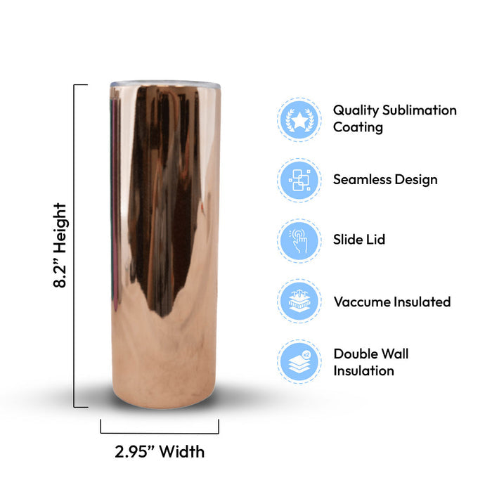 20 oz Sublimation Mirror Tumblers Assortment of Colors