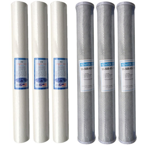 20" Pole Fed Filter Set (3 x Sediment, 3 x Carbon Blocks)