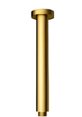 200mm Round Vertical Shower Arm c/w Flange - Matt Gold
