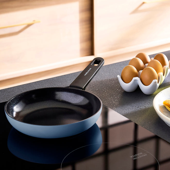 20cm, 24cm, 28cm Recycled Aluminium Frying Pan Set - Blue
