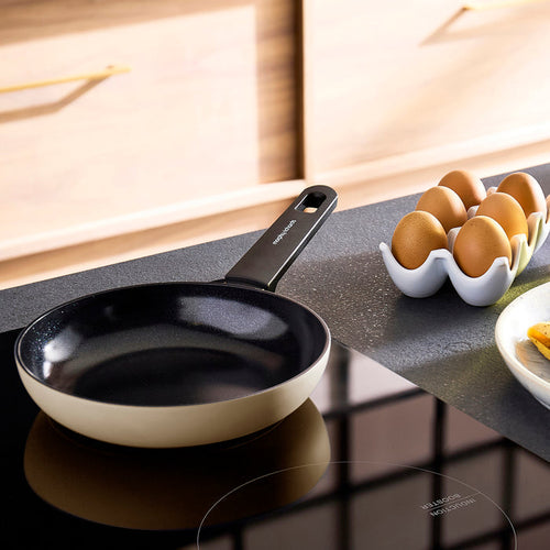20cm, 24cm, 28cm Recycled Aluminium Frying Pan Set - Cream