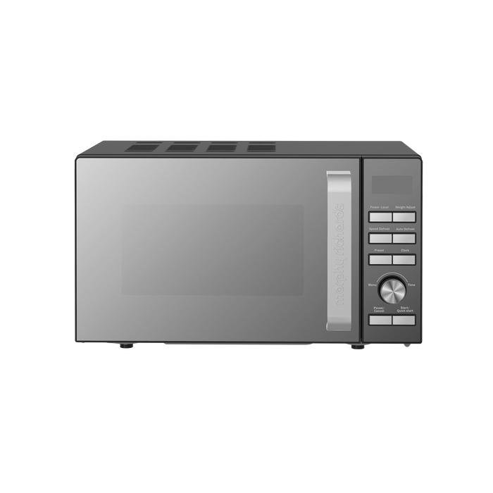 Gray microwave oven on a white background