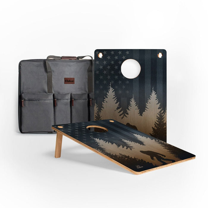 22 - in × 31 - in Wood Travel Cornhole Boards Set | Weekender Collection - American Sasquatch EGCH23P1-00 | American Cornhole Association
