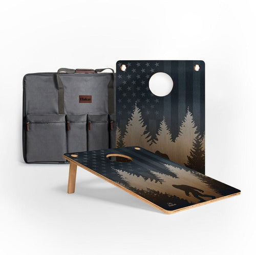 22 - in × 31 - in Wood Travel Cornhole Boards Set | Weekender Collection - American Sasquatch EGCH23P1-00 | American Cornhole Association