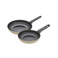 28cm and 20cm Recycled Aluminium Frying Pan Set - Cream