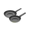28cm and 20cm Recycled Aluminium Frying Pan Set - Green