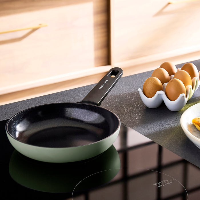 28cm and 20cm Recycled Aluminium Frying Pan Set - Green