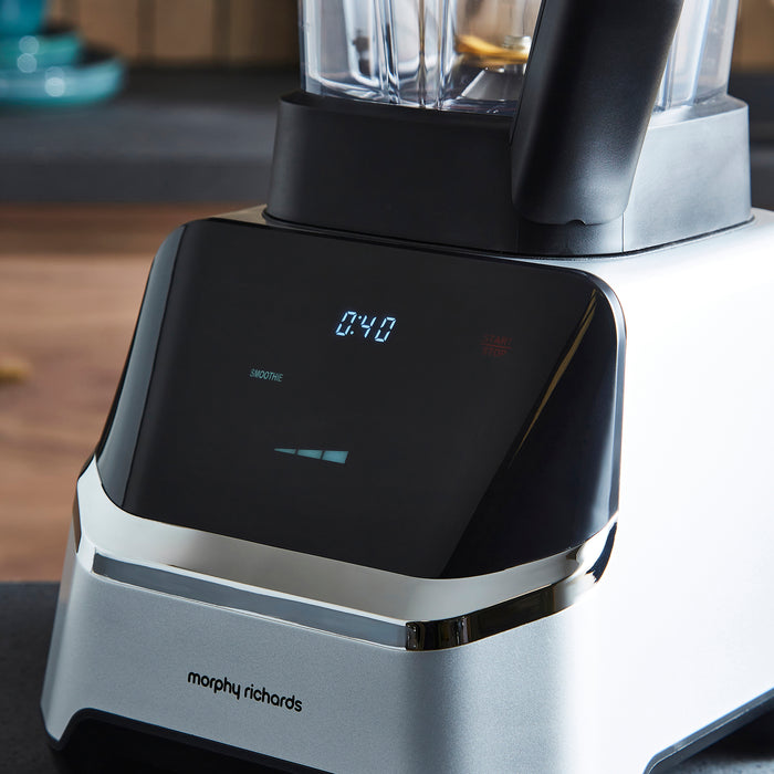 Morphy Richards blender with digital display on a kitchen counter