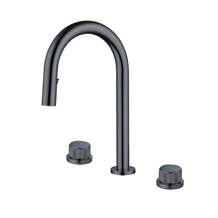 3 Hole Wash Basin Mixer - Grey