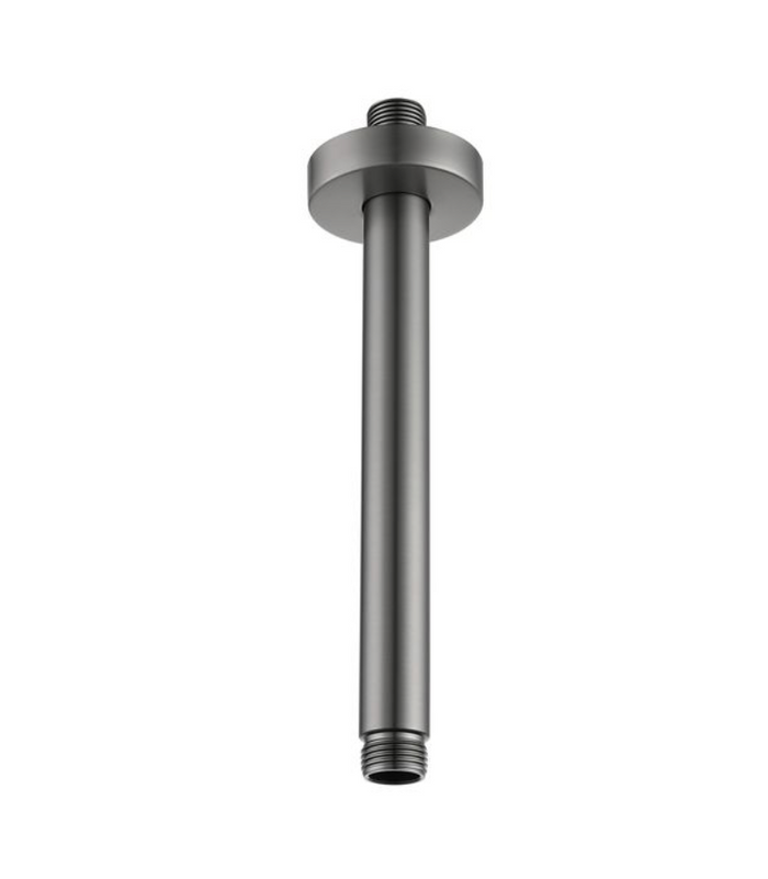 300mm Round Vertical Shower Arm c/w Flange - Grey
