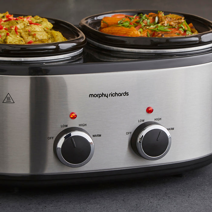 dials on Double Pot Slow Cooker