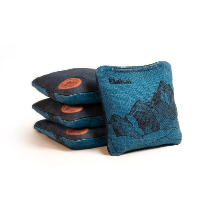 4 - in Travel Dual - Sided Cornhole Bags | Mt. Elakai Design Collection - Lake Blue EGCB44TS-07 | American Cornhole Association