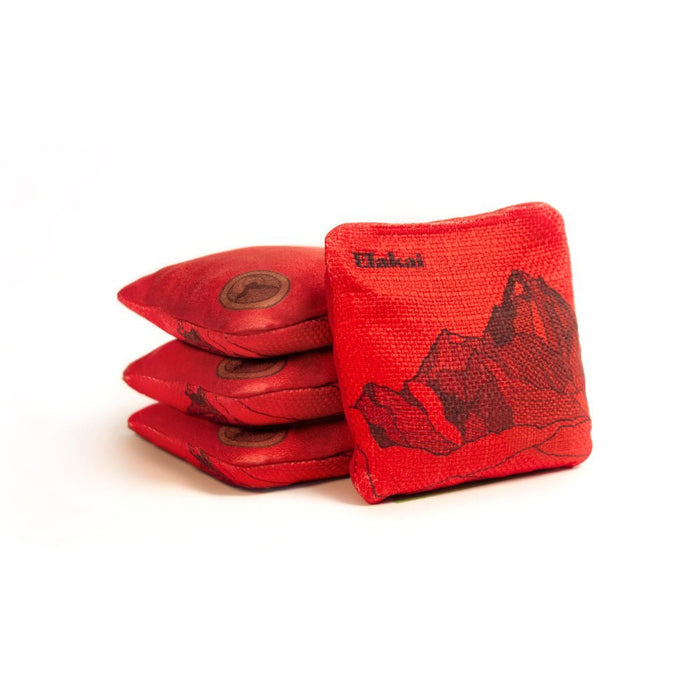 4 - in Travel Dual - Sided Cornhole Bags | Mt. Elakai Design Collection - Red Lava EGCB44TS-03 | American Cornhole Association