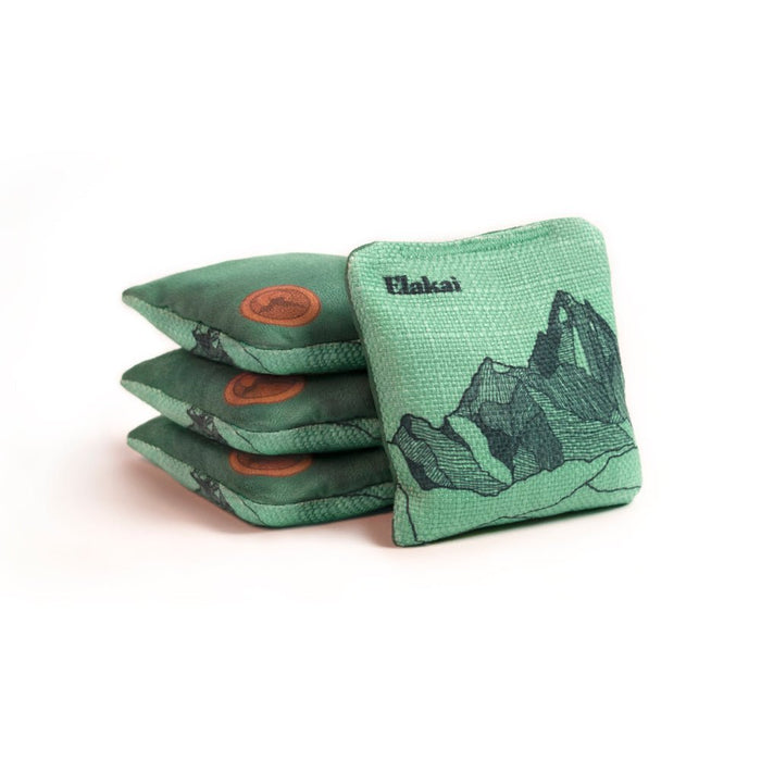 4 - in Travel Dual - Sided Cornhole Bags | Mt. Elakai Design Collection - Aquamarine Teal EGCB44TS-06 | American Cornhole Association