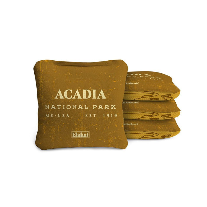 4 - in Travel Dual - Sided Cornhole Bags | National Parks Collection - Acadia Gold EGCB44TS-16 | American Cornhole Association