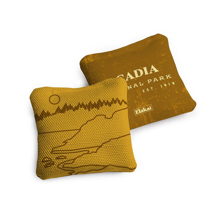 4 - in Travel Dual - Sided Cornhole Bags | National Parks Collection - Acadia Gold EGCB44TS-16 | American Cornhole Association