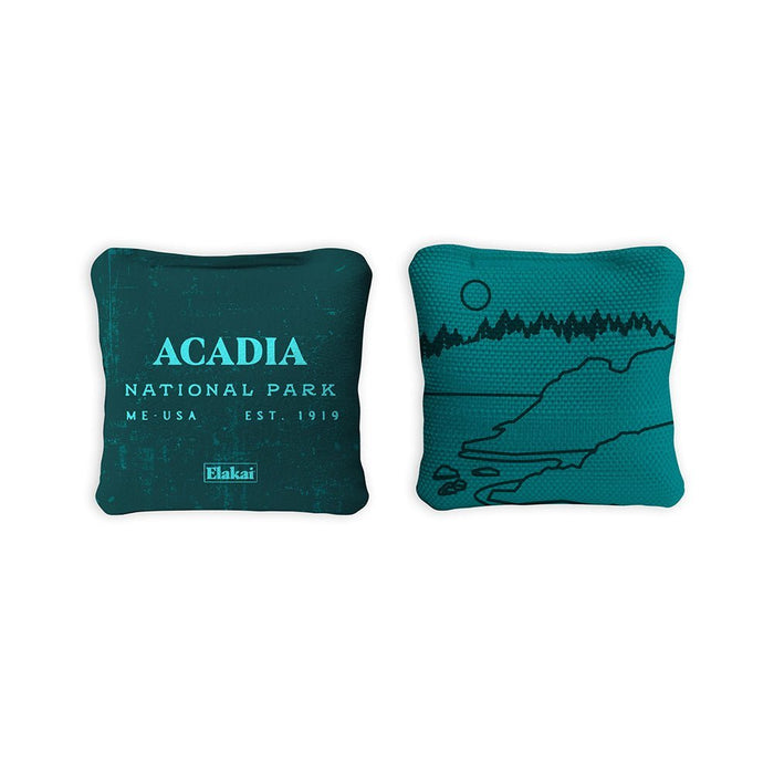 4 - in Travel Dual - Sided Cornhole Bags | National Parks Collection - Acadia Teal EGCB44TS-17 | American Cornhole Association
