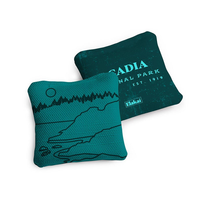 4 - in Travel Dual - Sided Cornhole Bags | National Parks Collection - Acadia Teal EGCB44TS-17 | American Cornhole Association