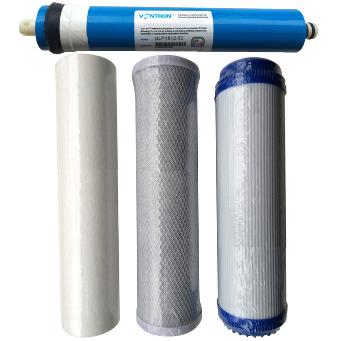 4 Stage (Sediment, Carbon Block, GAC and Membrane) Replacement RO Filter Set