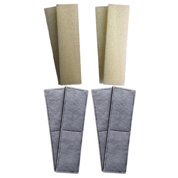 4 x Fluval U4 Compatible Plain Foam and 4 x Compatible Polycarbon Filter Cartridges