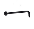 400mm Round Horizontal Shower Arm c/w Flange - Matt Black