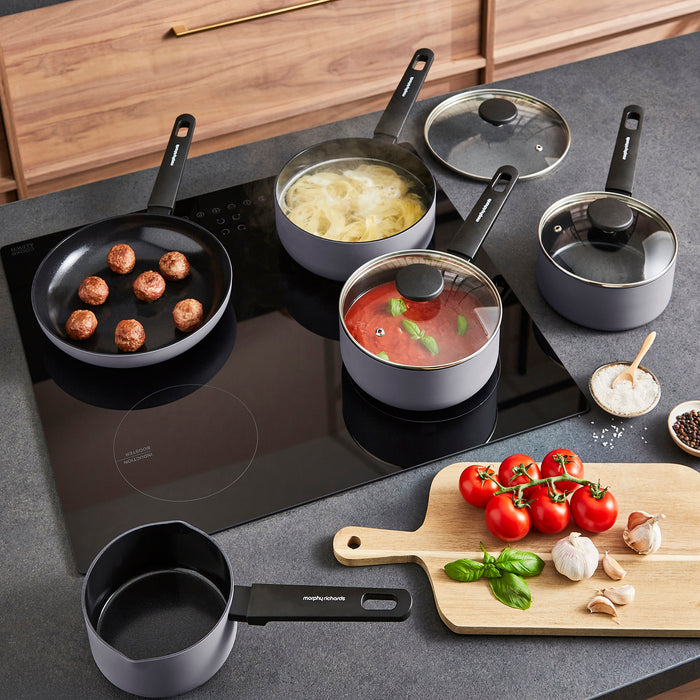 5 Piece Recycled Aluminium Saucepan Set - Grey