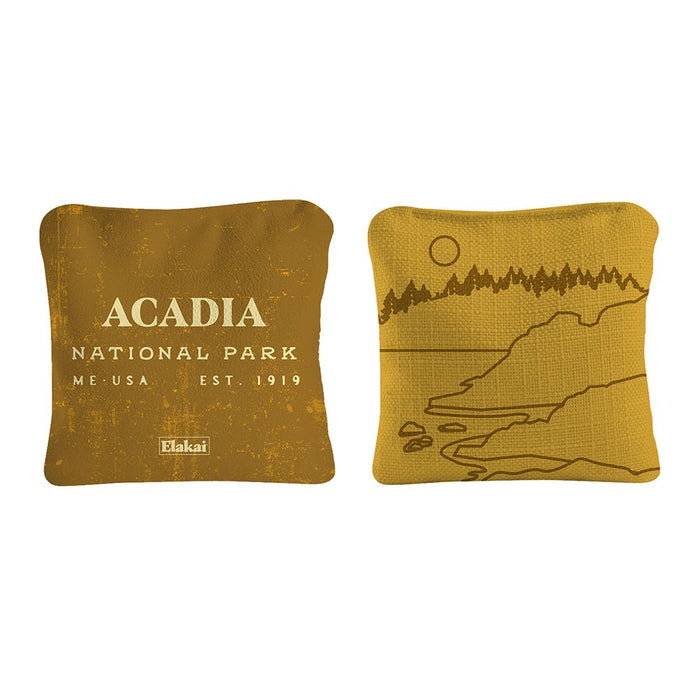 6 - in Dual - Sided Cornhole Bags | National Parks Collection - Acadia Gold EGCB66TS-16 | American Cornhole Association