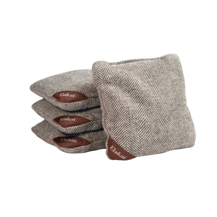 6-in Herringbone Cornhole Bags | Premium All-Weather Collection - Gray Dove EGCB66H-07 | American Cornhole Association