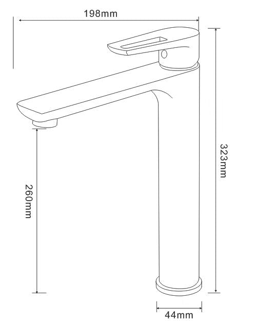 Above Counter Basin Mixer - Gold