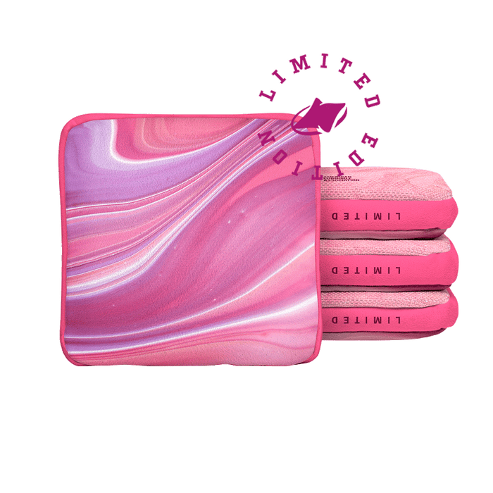 Abstract Swirl Pink Limited Edition Synergy Edge Cornhole Bags | 10.24 Drop - American Cornhole Association