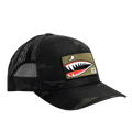 ACA Black Camo Richardson Snapback Trucker Hat with Bomber Patch, Black - American Cornhole Association