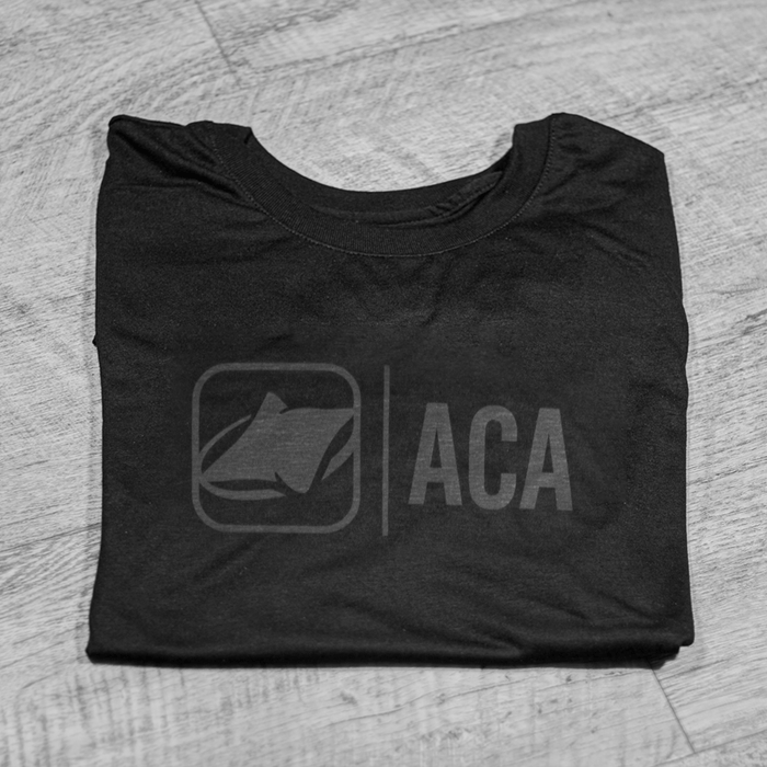 ACA Black T-Shirt with Gray ACA Logo - SML 106252 - 01US | American Cornhole Association