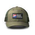 ACA Olive Richardson Snapback Trucker Hat with Classic ACA Logo Patch, Olive - American Cornhole Association