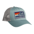 ACA Teal and Gray Richardson Snapback Trucker Hat with Retro Chill Patch, Teal - American Cornhole Association