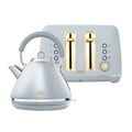 Accents Gold Ocean Grey Kettle and Toaster Set
