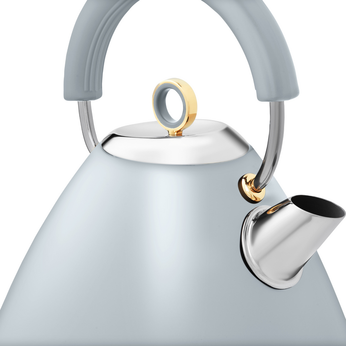 Blue pyramid kettle with gold accents